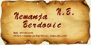 Nemanja Berdović vizit kartica